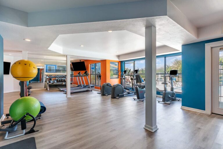 The newly renovated fitness center at our Blue Ash luxury apartments.