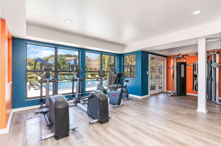 Check out the new 24/7 fitness center at our luxury apartments in Blue Ash, OH.
